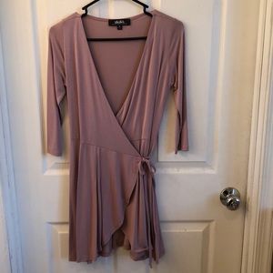 Mid sleeve, short wrap dress
